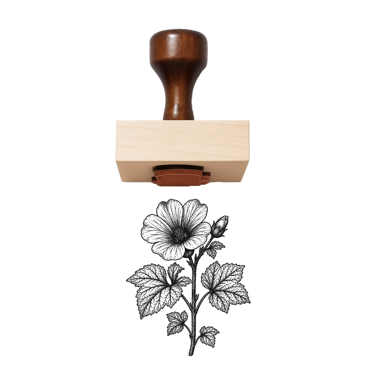 Mallow Stem Rubber Stamp