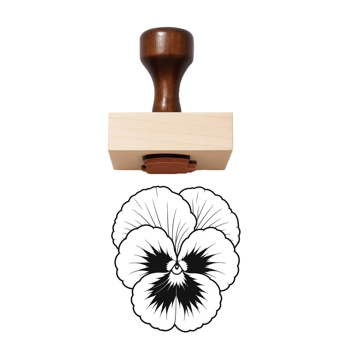 Violet Bloom Head Rubber Stamp