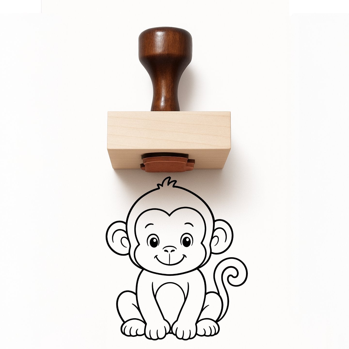 Cute Monkey Rubber Stamp
