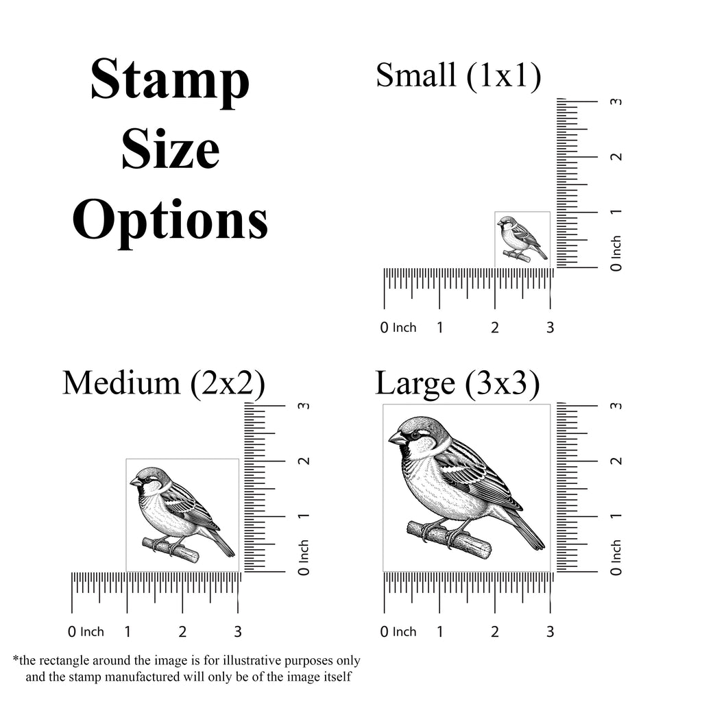 Vintage House Sparrow Rubber Stamp