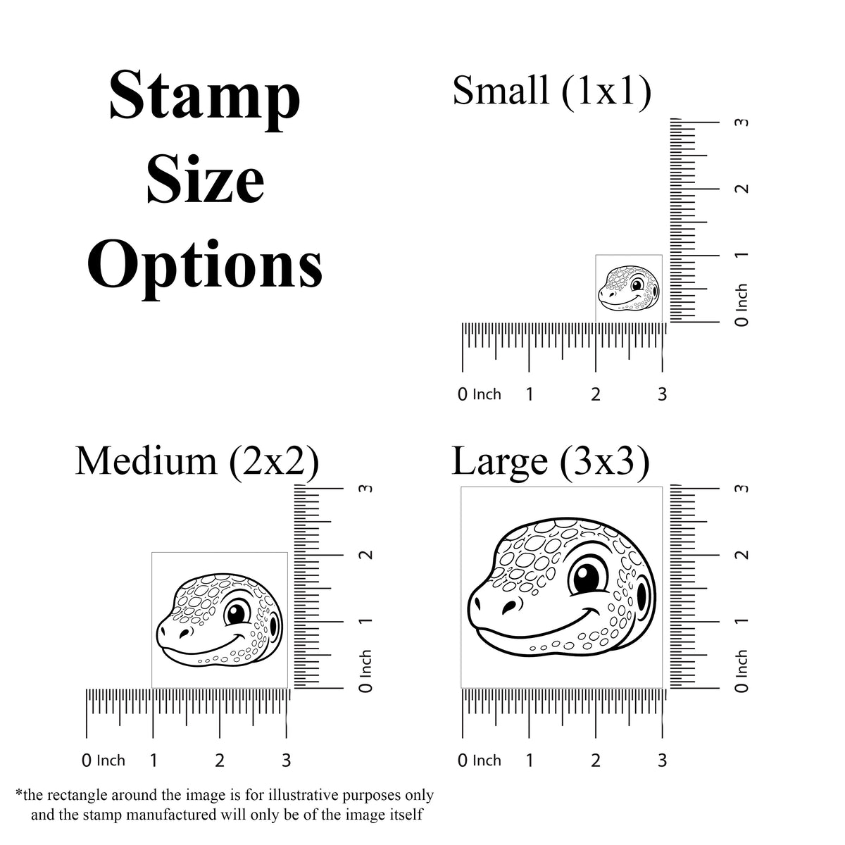 Cute Monitor Lizard Head Rubber Stamp