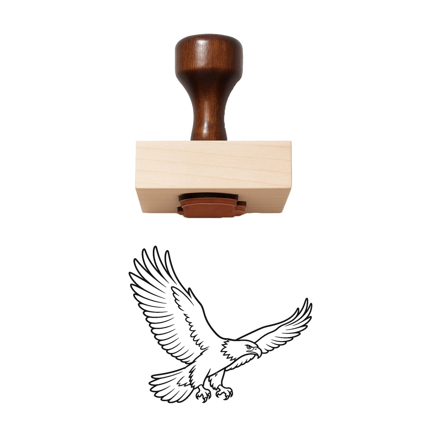 Flying Bald Eagle Rubber Stamp