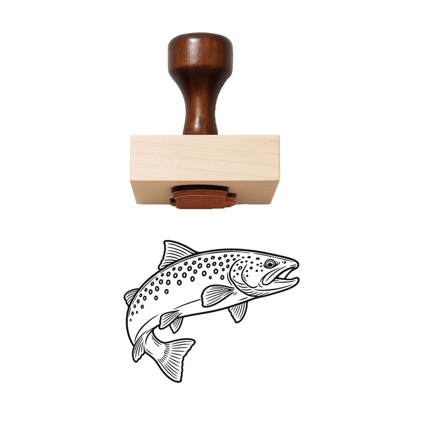Brown Trout Rubber Stamp