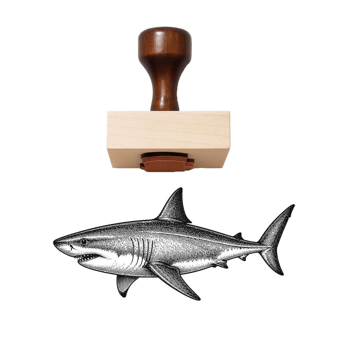 Great White Shark Rubber Stamp