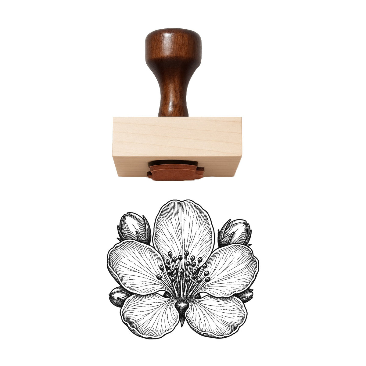 Crabapple Blossom Head Rubber Stamp
