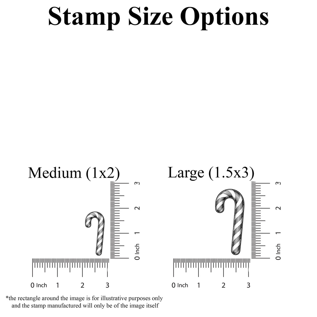 Candy Cane Rubber Stamp