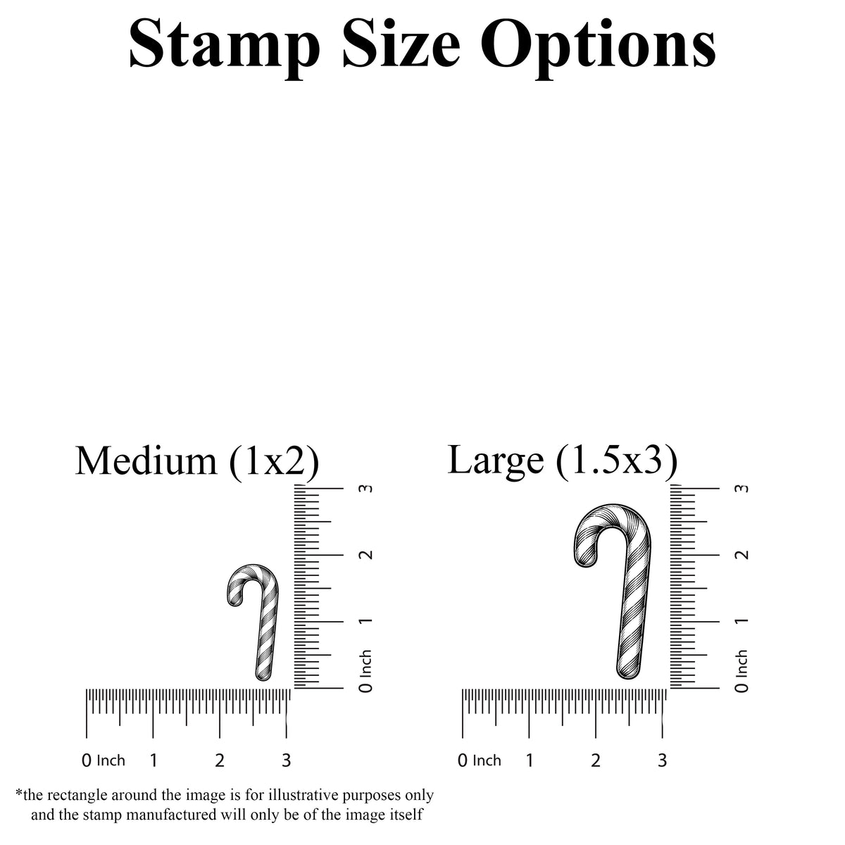 Candy Cane Rubber Stamp