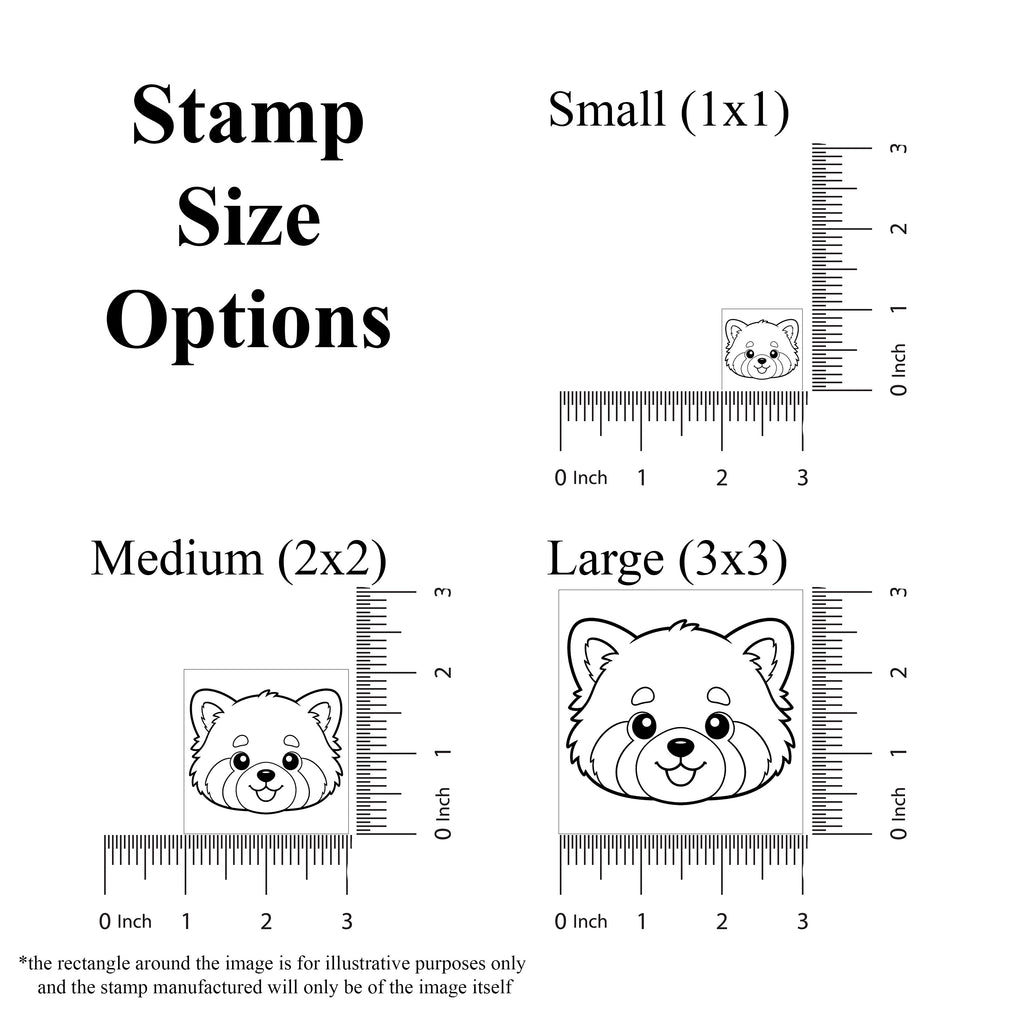 Cute Red Panda Head Rubber Stamp