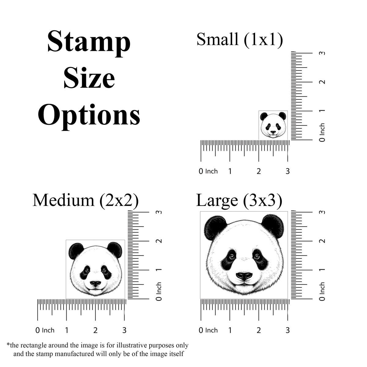 Realistic Giant Panda Head Rubber Stamp