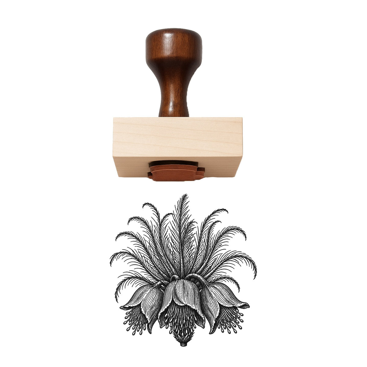 Prairie Smoke Bloom Head Rubber Stamp