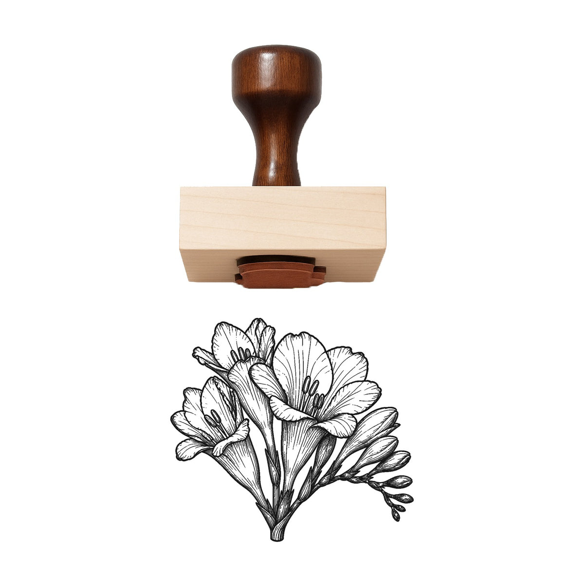 Freesia Bloom Head Rubber Stamp