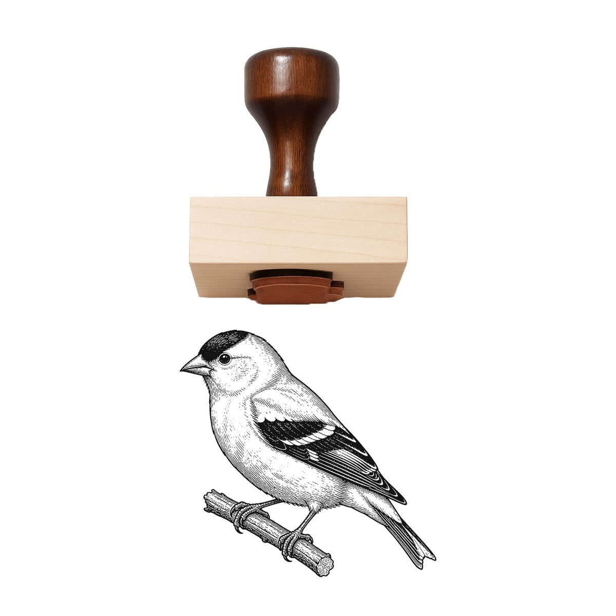 Vintage Goldfinch Rubber Stamp