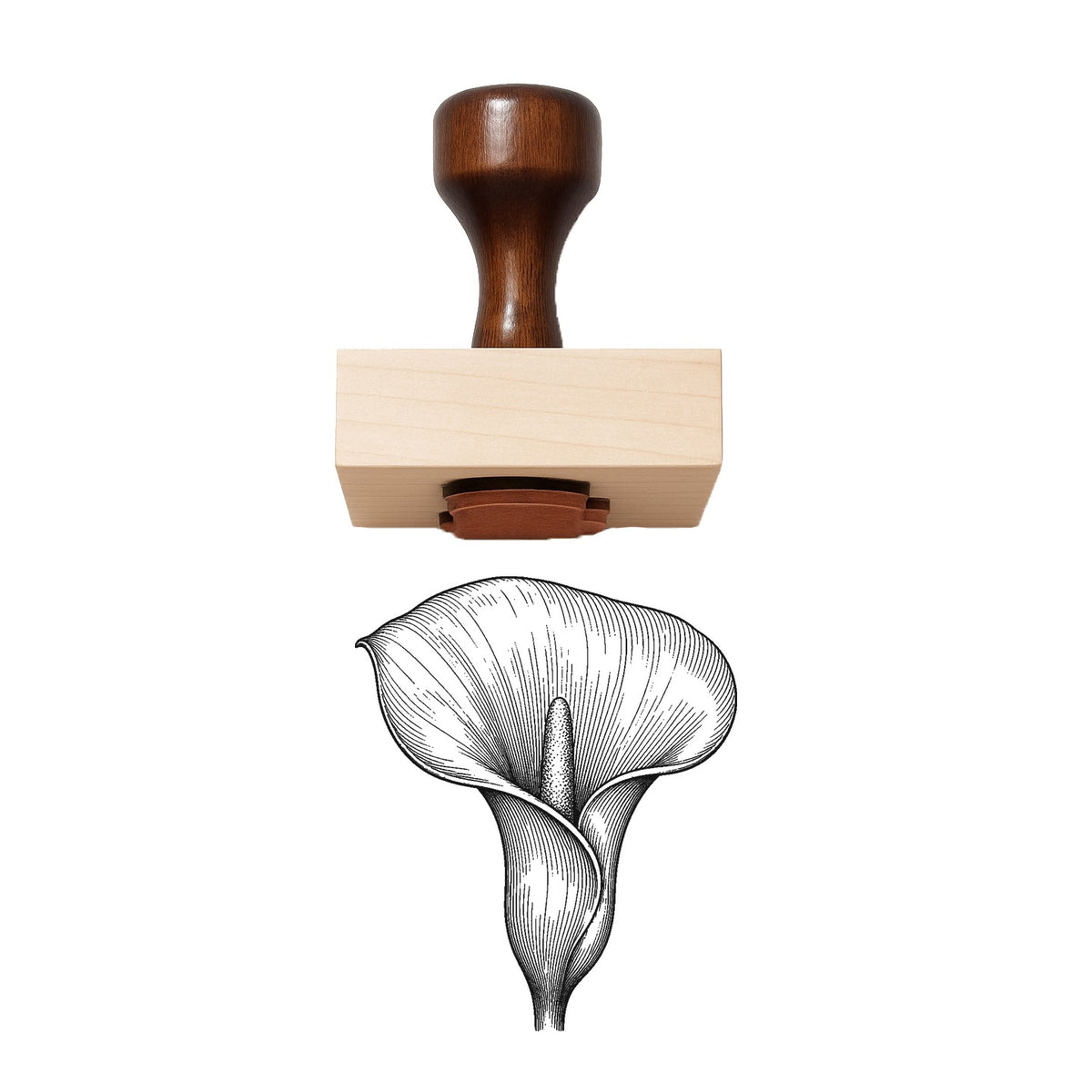 Calla Lily Bloom Head Rubber Stamp