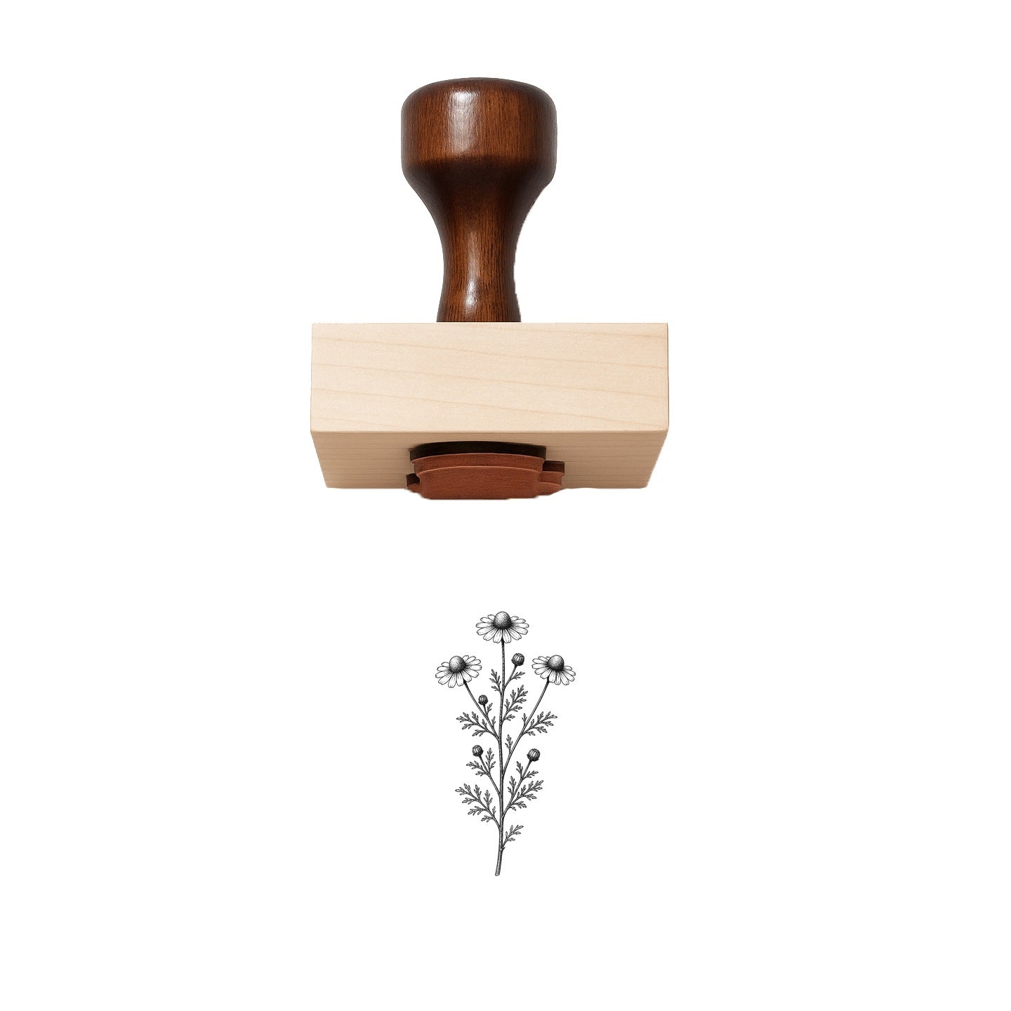 Chamomile Flower Stem Rubber Stamp