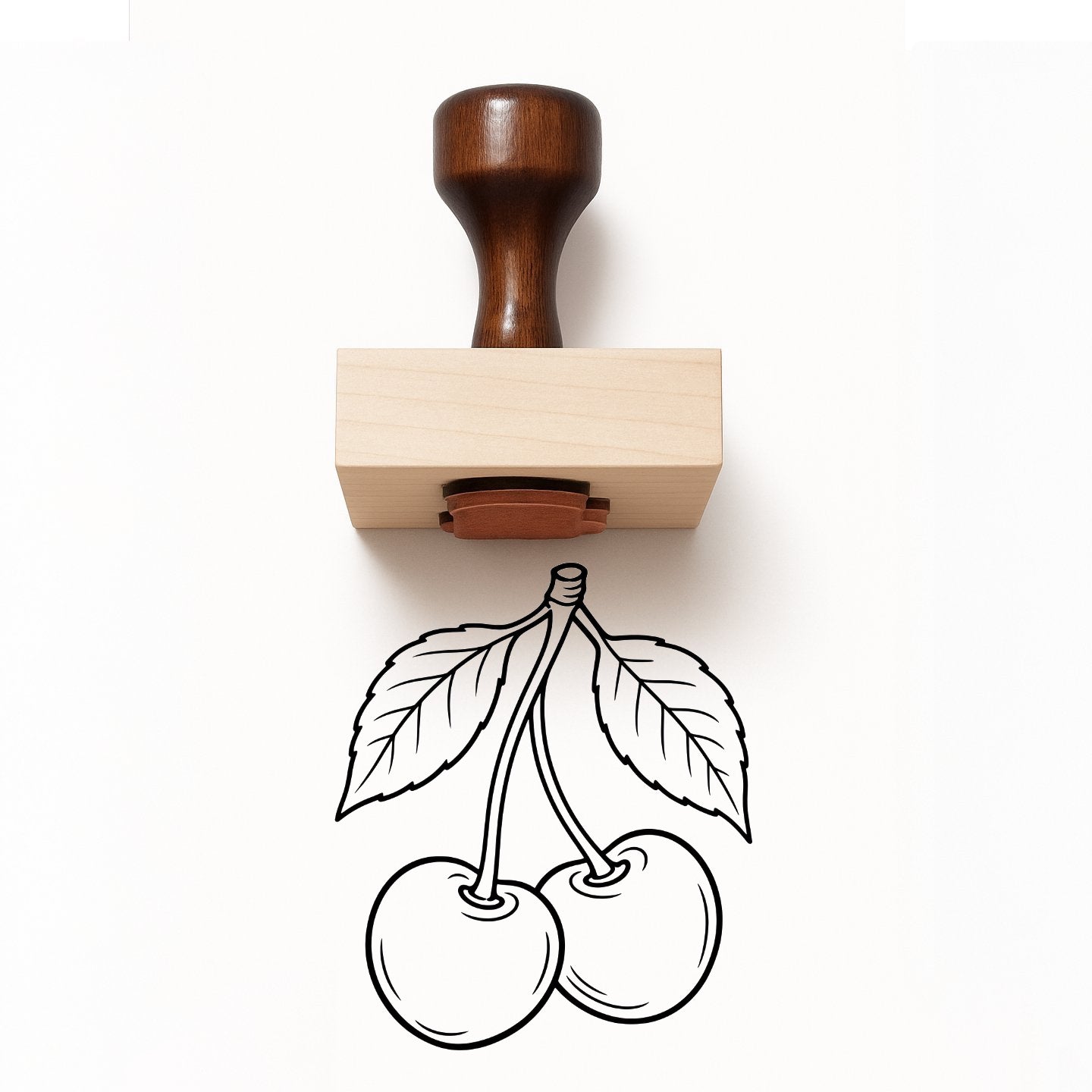 Stemmed Cheery Rubber Stamp