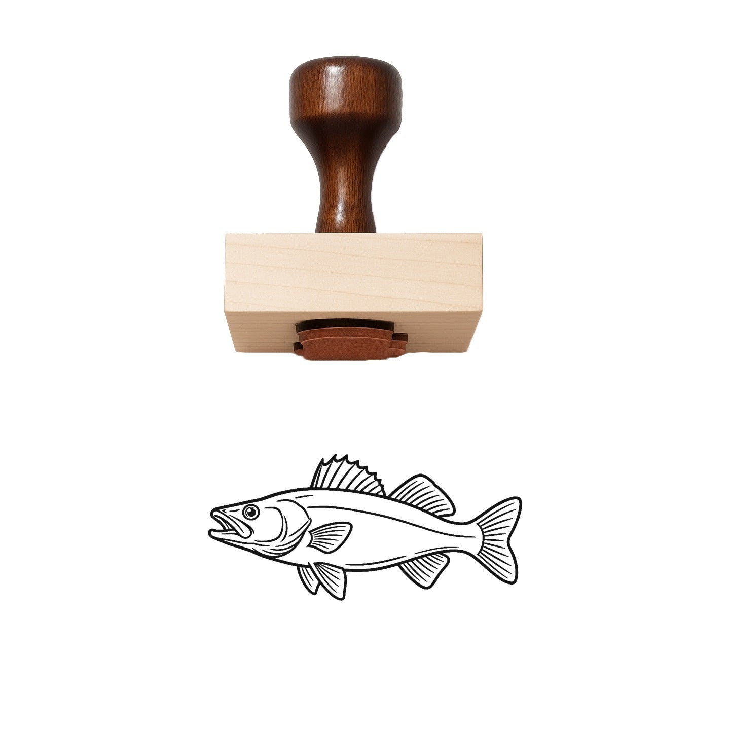 Walleye Rubber Stamp