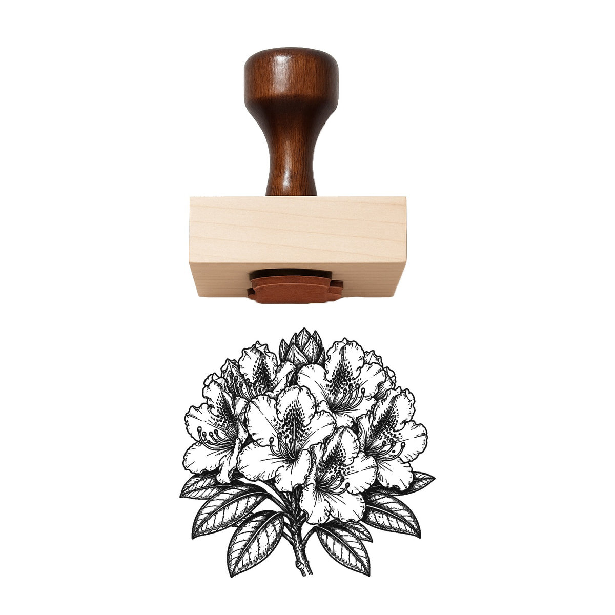Rhododendron Bloom Cluster Rubber Stamp