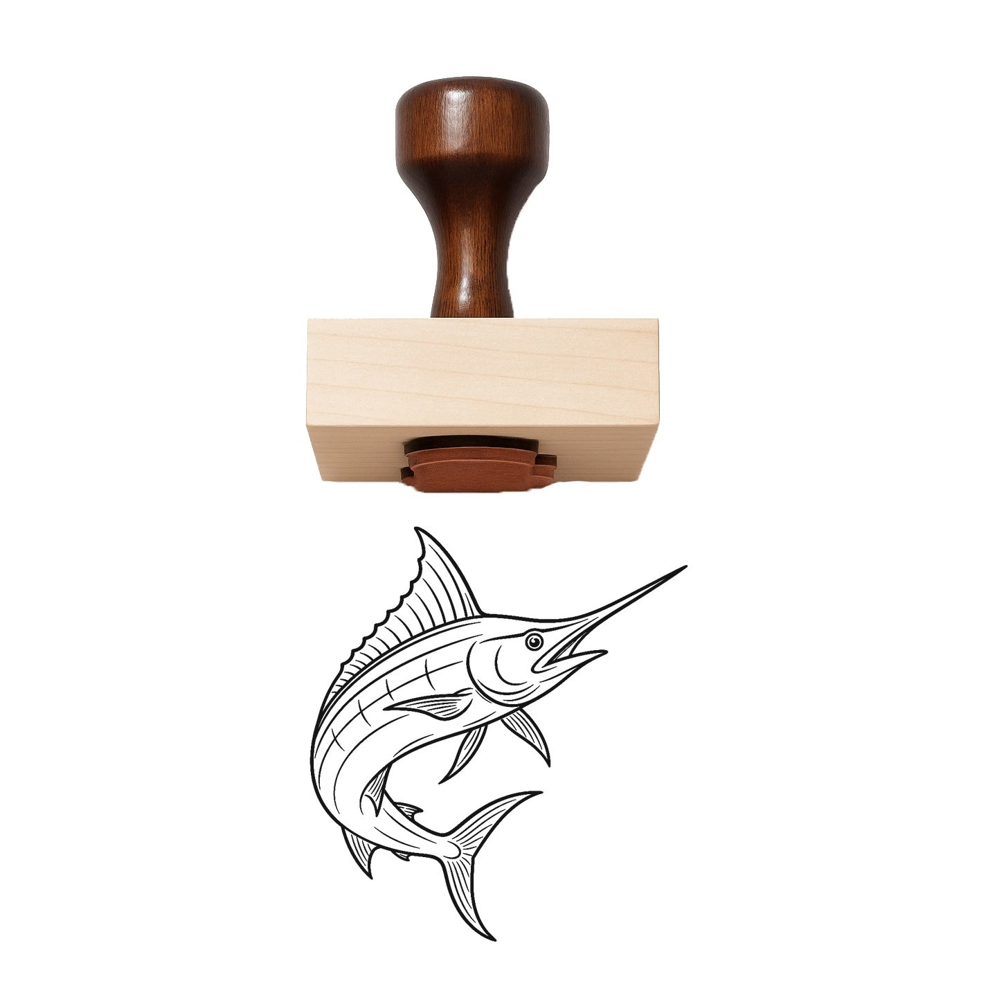 Blue Marlin Rubber Stamp