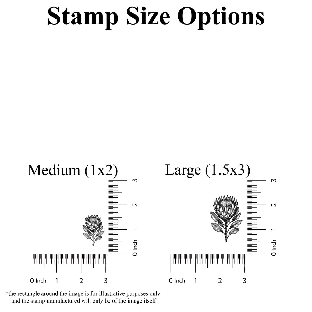 Protea Stem Rubber Stamp