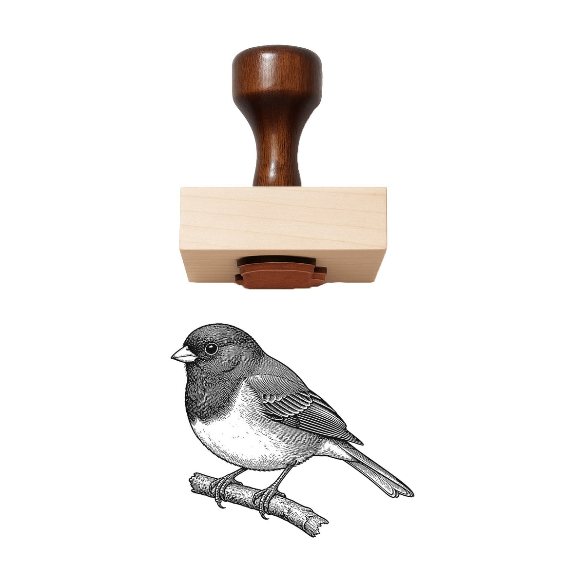 Vintage Dark-eyed Junco Rubber Stamp