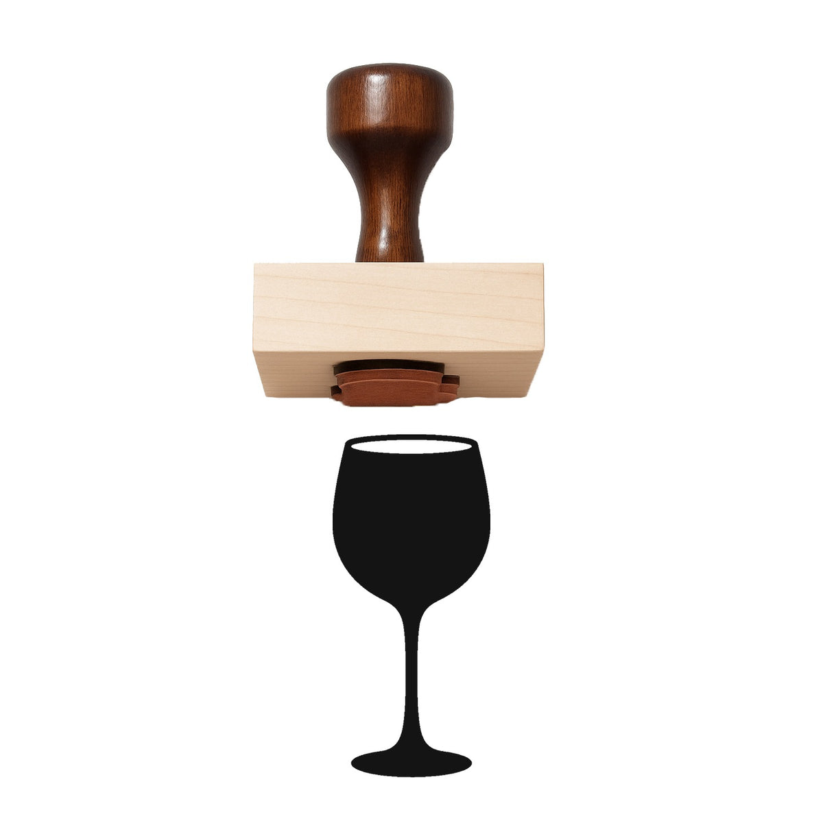 Wine Glass Rubber Stamp