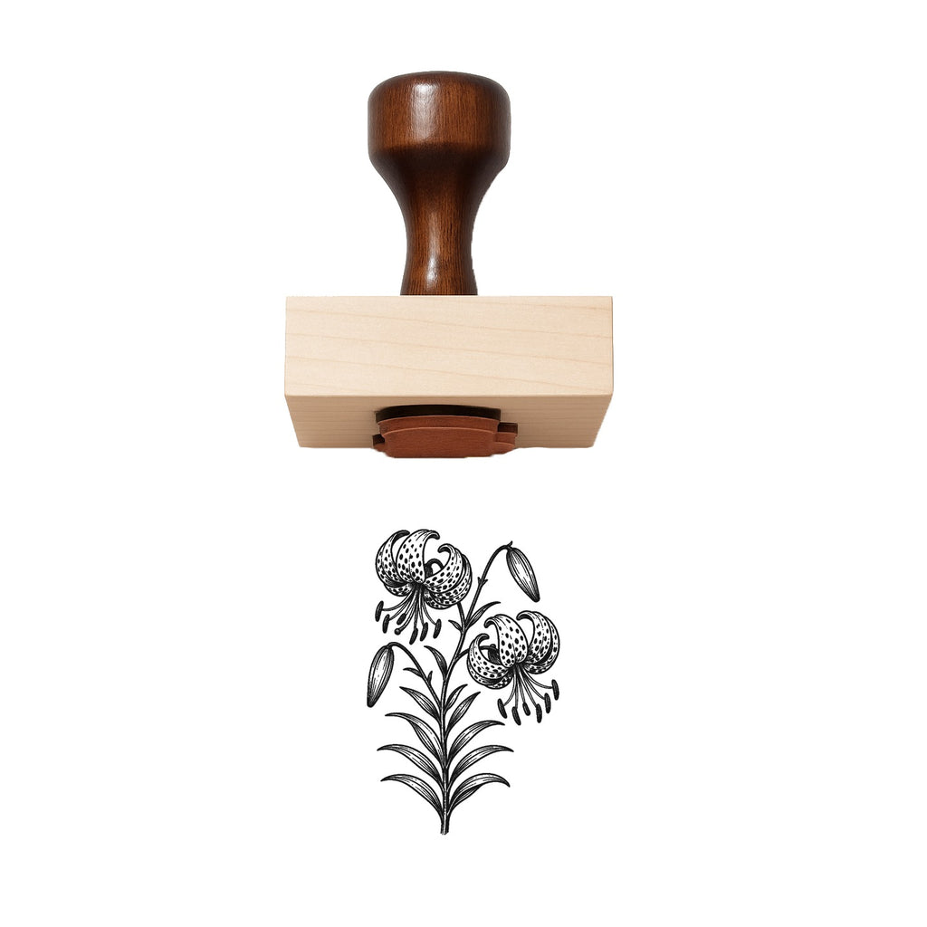 Tiger Lily Stem Rubber Stamp