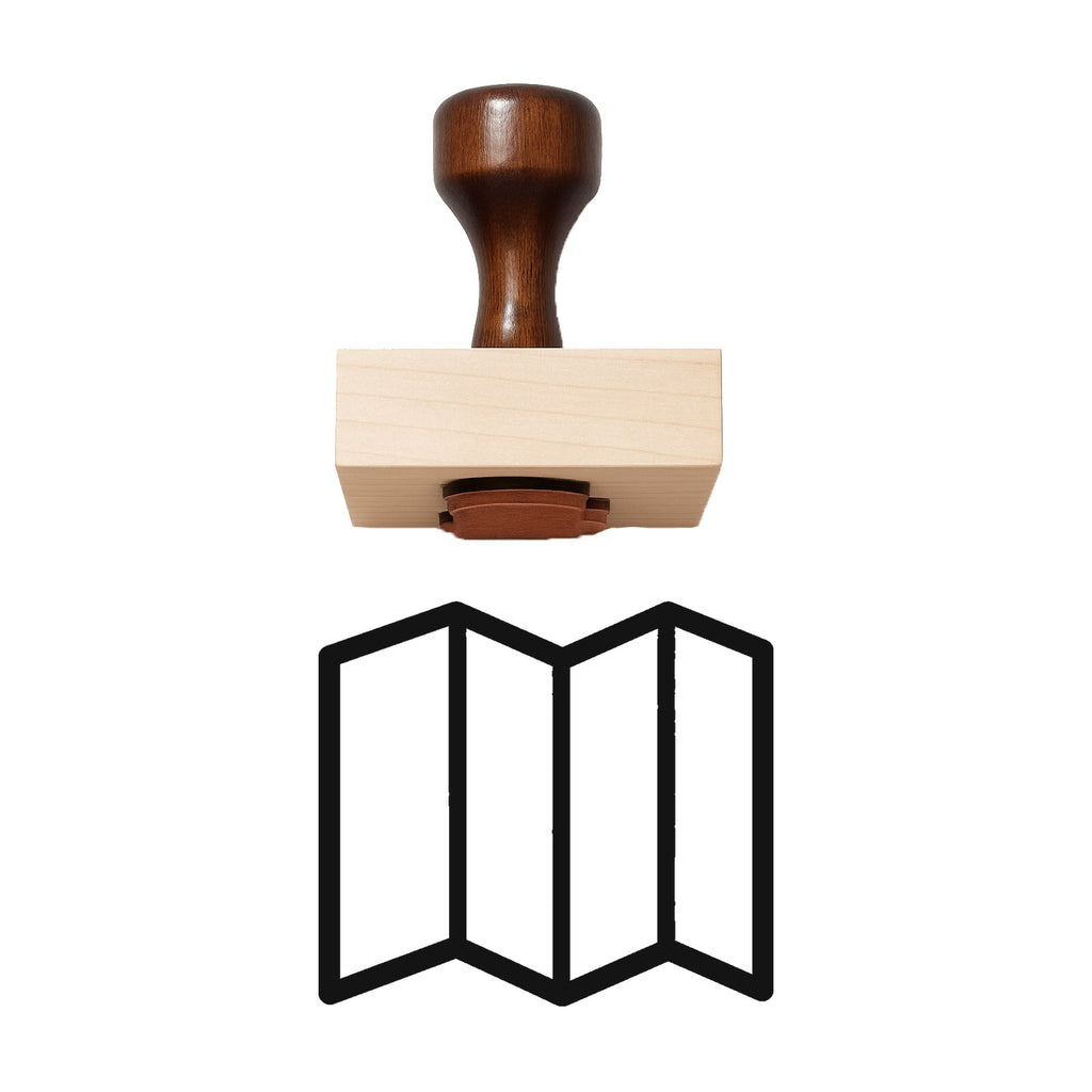 Folded Map Rubber Stamp