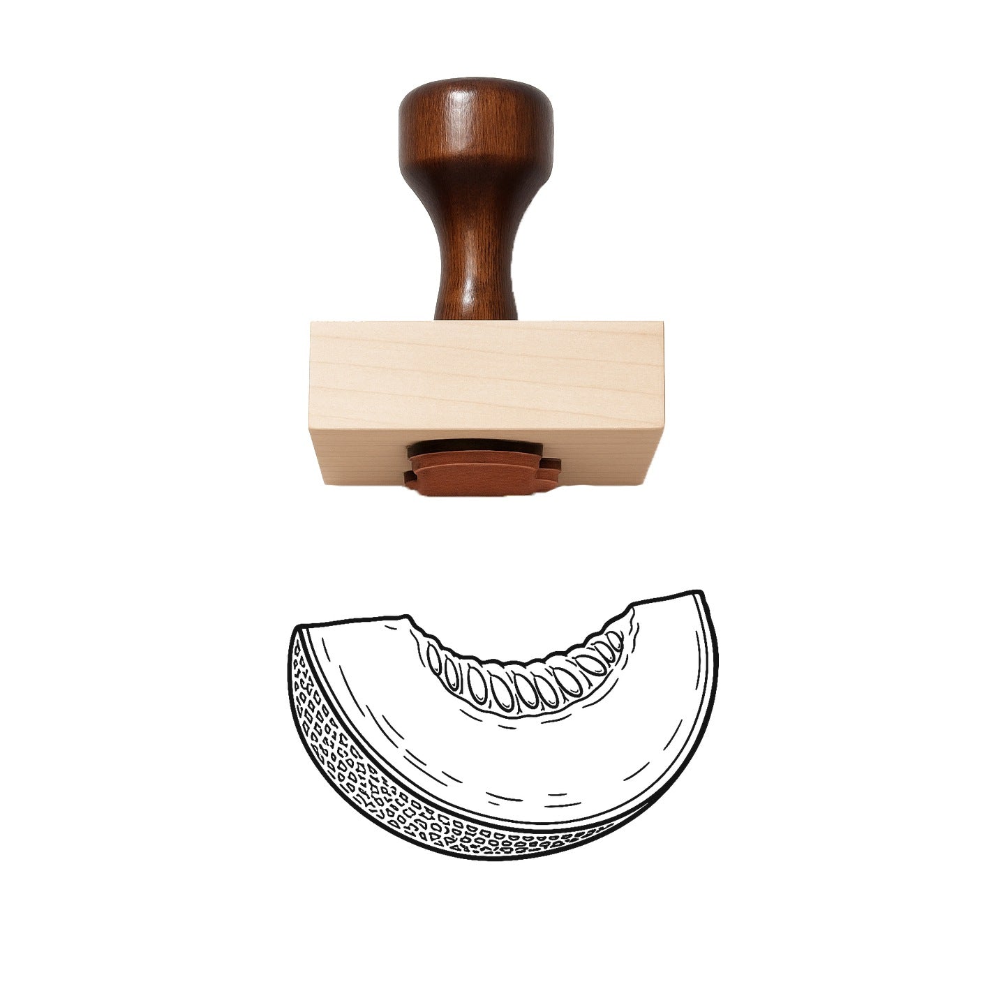 Cantaloupe Slice Rubber Stamp