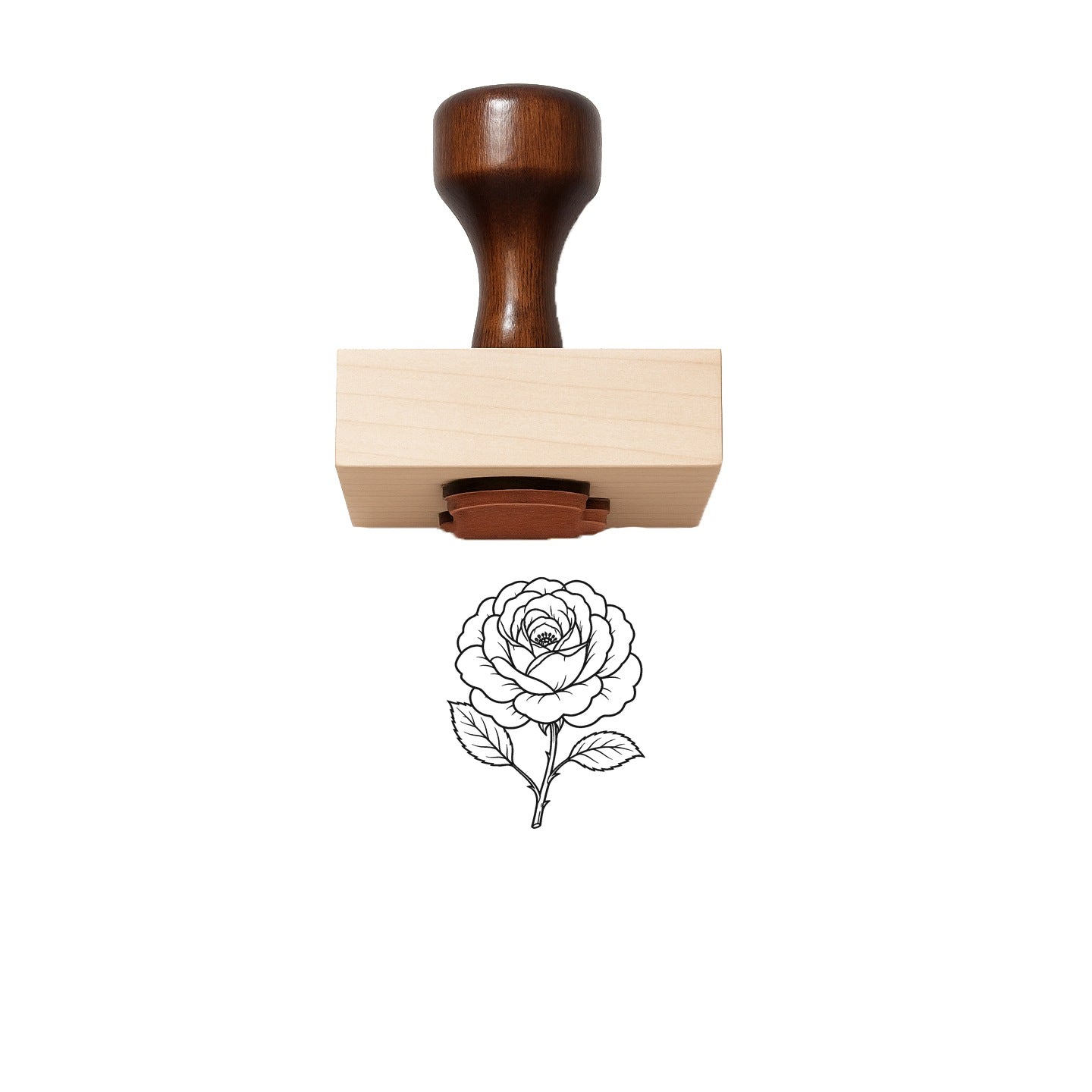 Vintage Heritage Garden Rose Flower Rubber Stamp