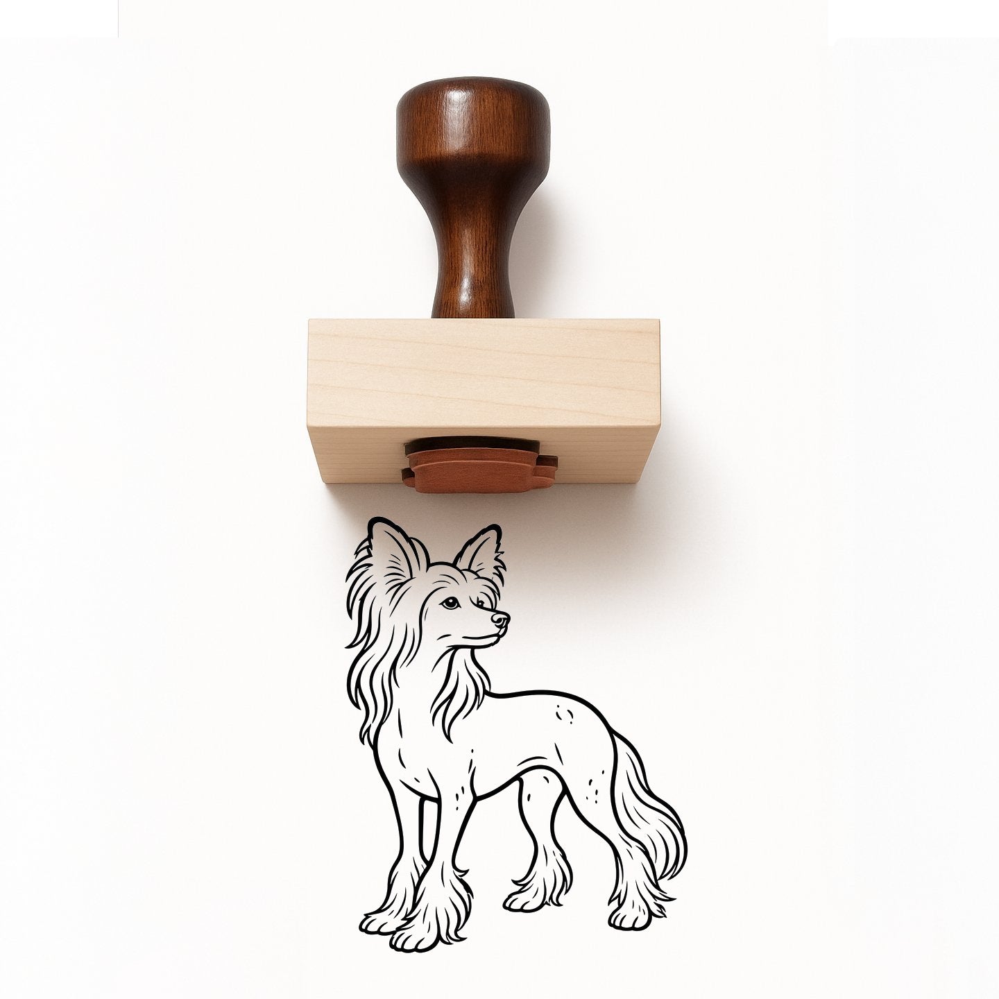 Chinese Crested Rubber Stamp