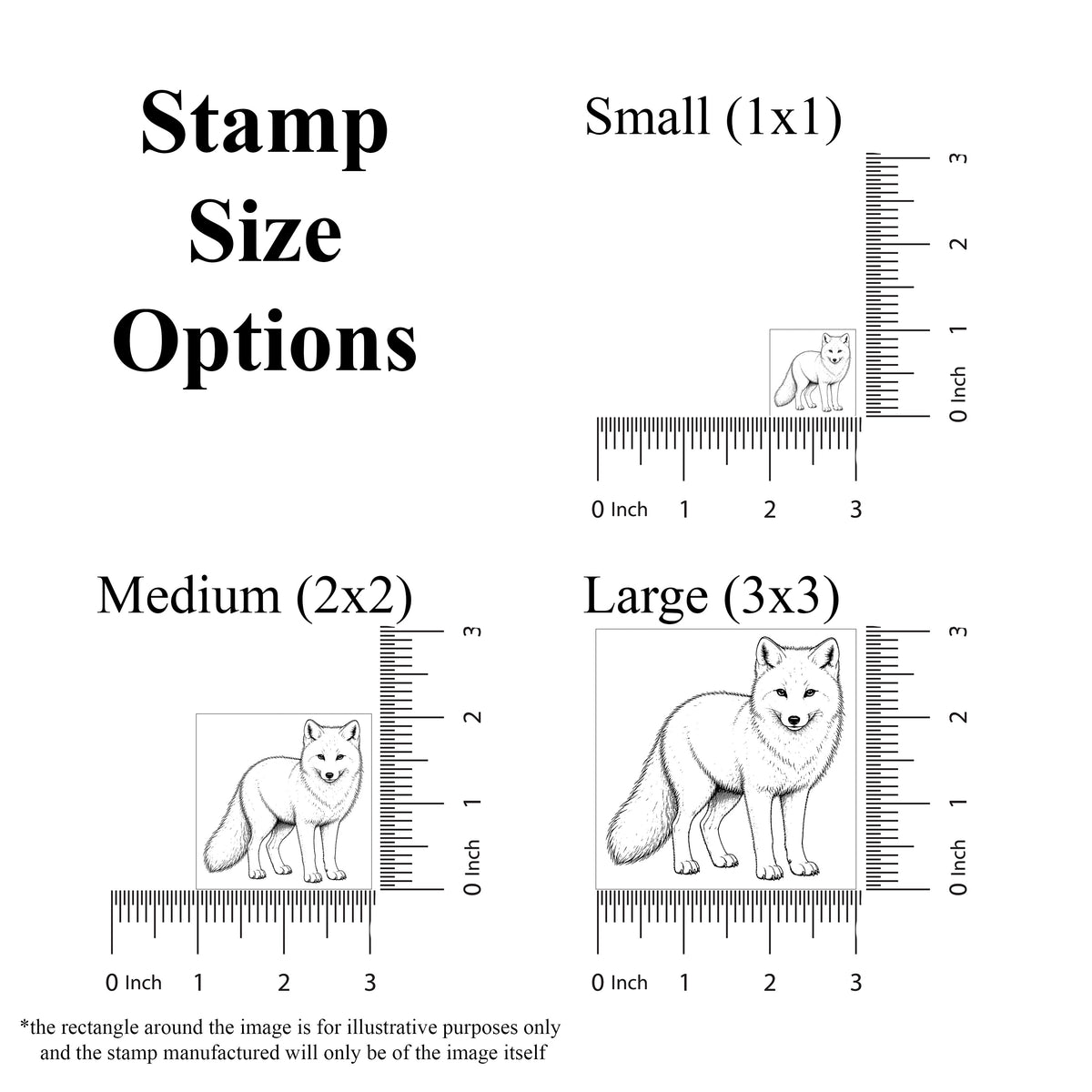 Arctic Fox Rubber Stamp