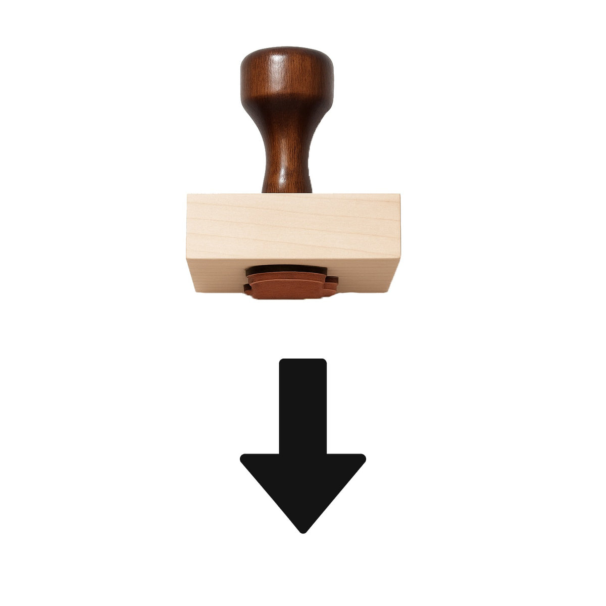 Down Arrow Rubber Stamp