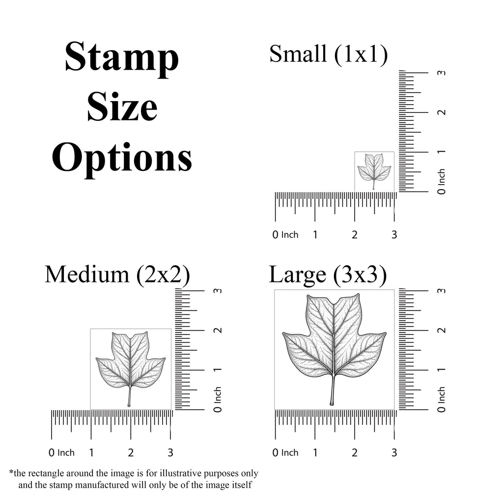 Vintage Tulip Tree Leaf Rubber Stamp
