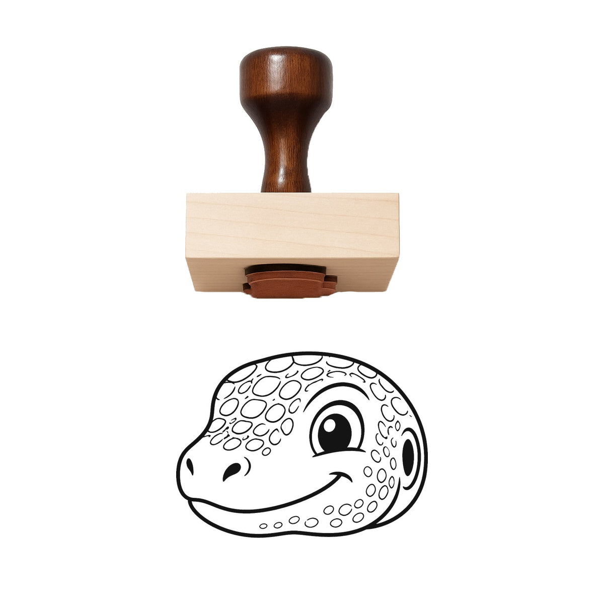 Cute Monitor Lizard Head Rubber Stamp