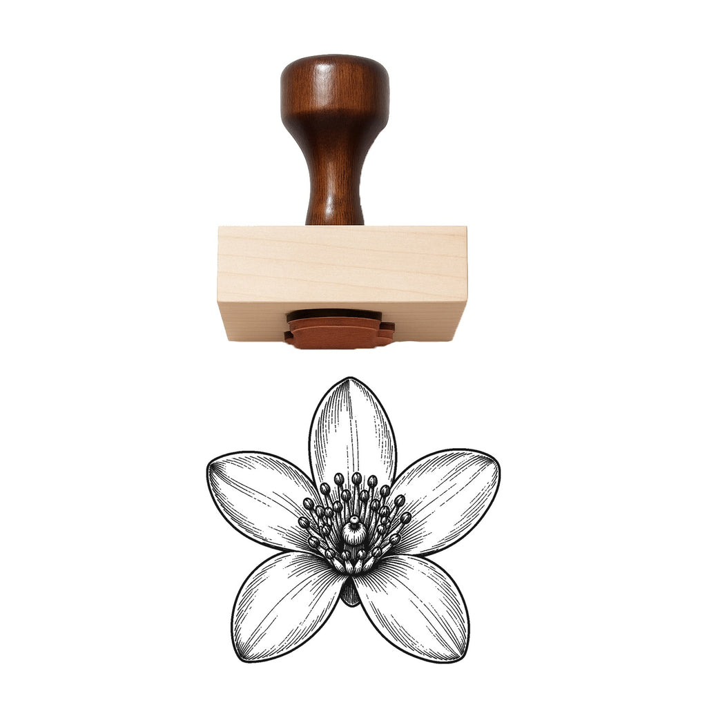 Orange Blossom Bloom Head Rubber Stamp