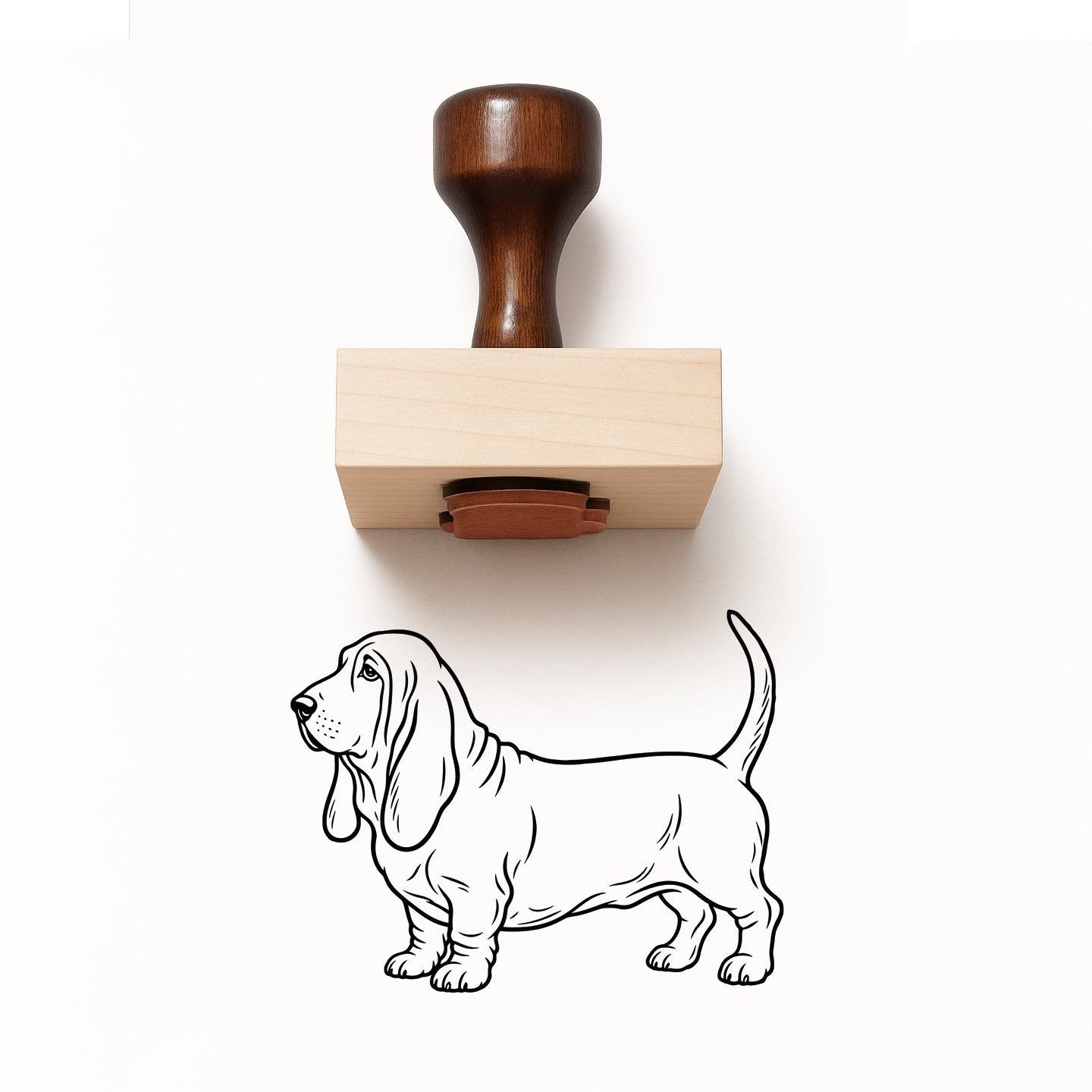 Basset Hound Rubber Stamp