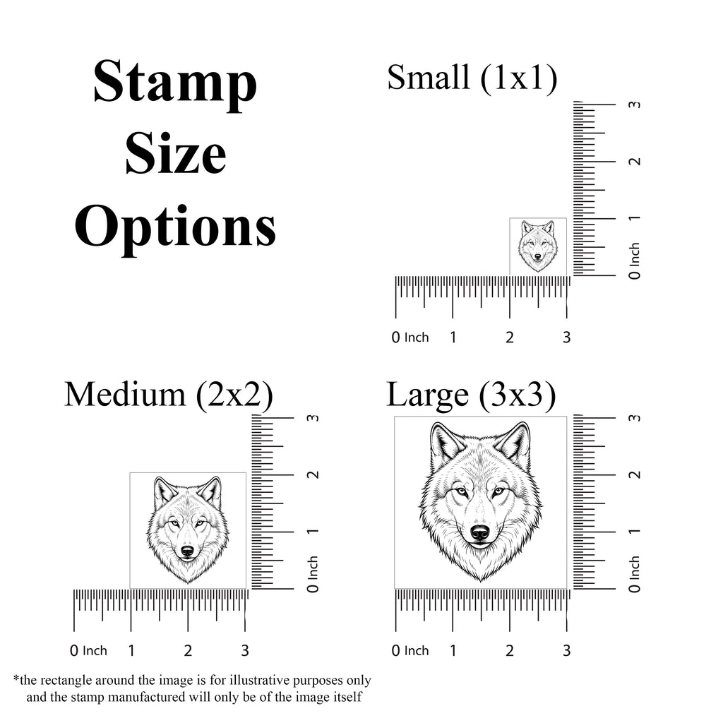 Realistic Arctic Wolf Head Rubber Stamp