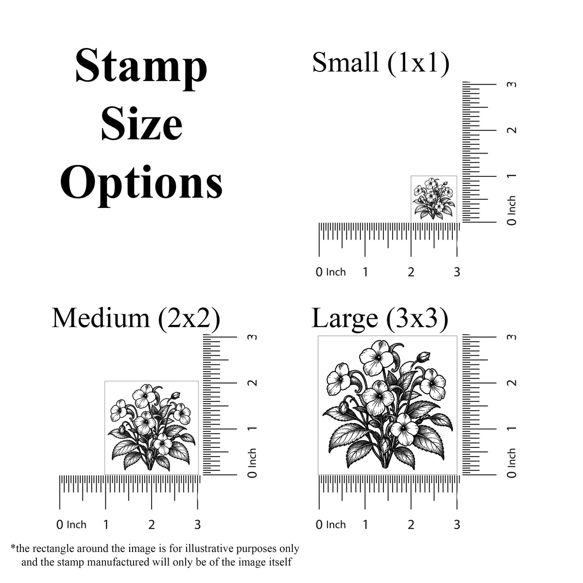 Impatiens Cluster Rubber Stamp