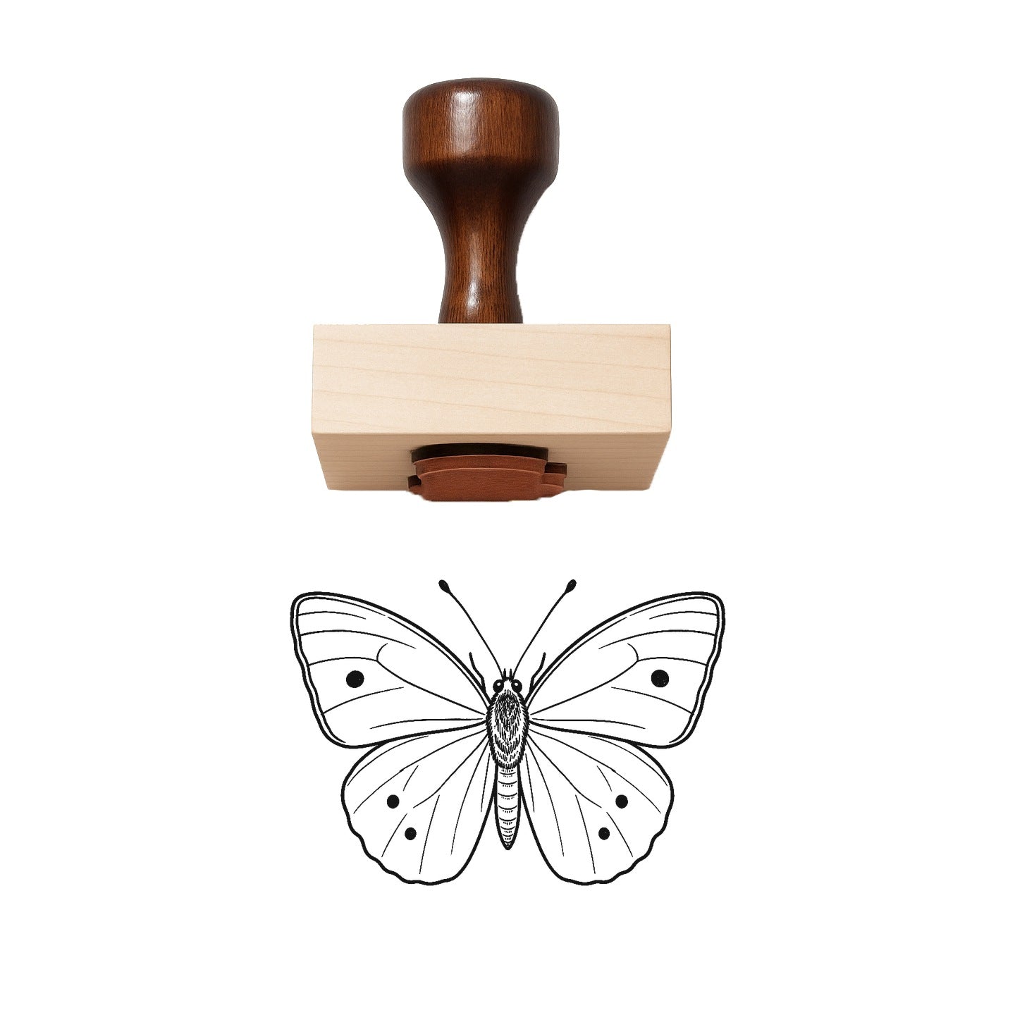 Cabbage White Butterfly Rubber Stamp