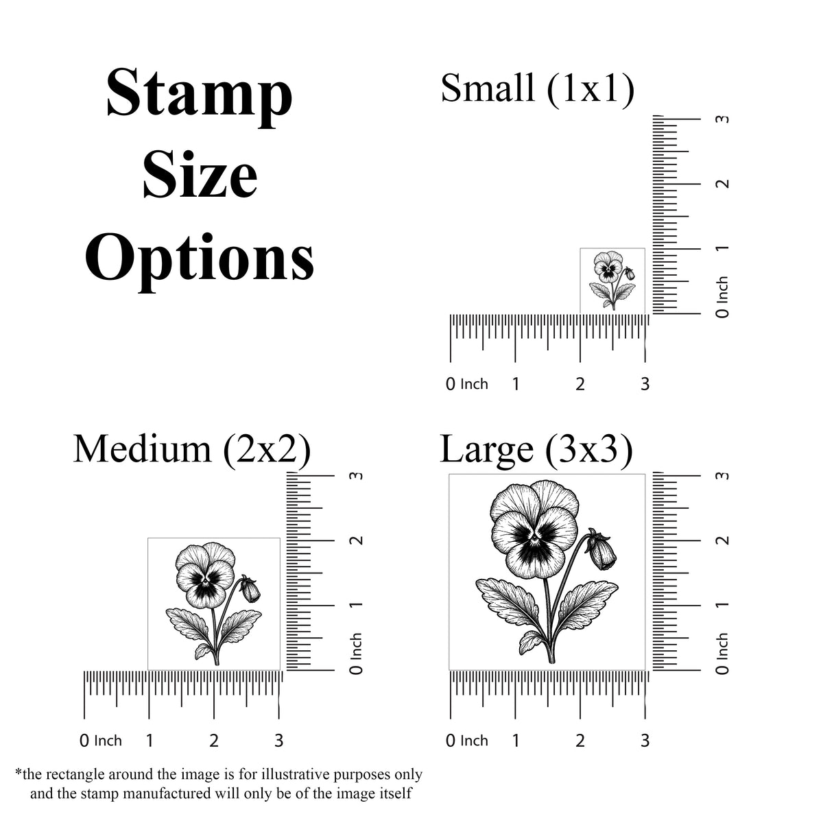 Pansy Stem Rubber Stamp