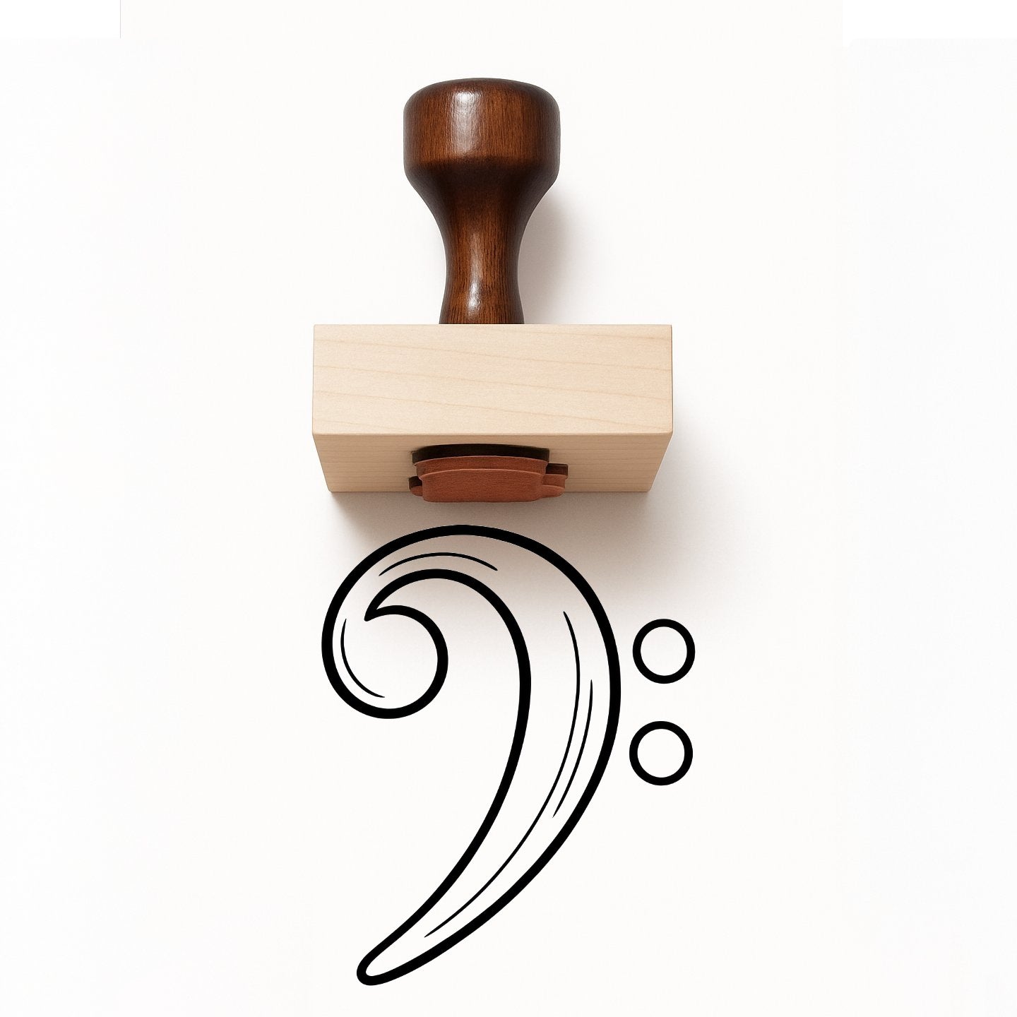 Base Clef Rubber Stamp