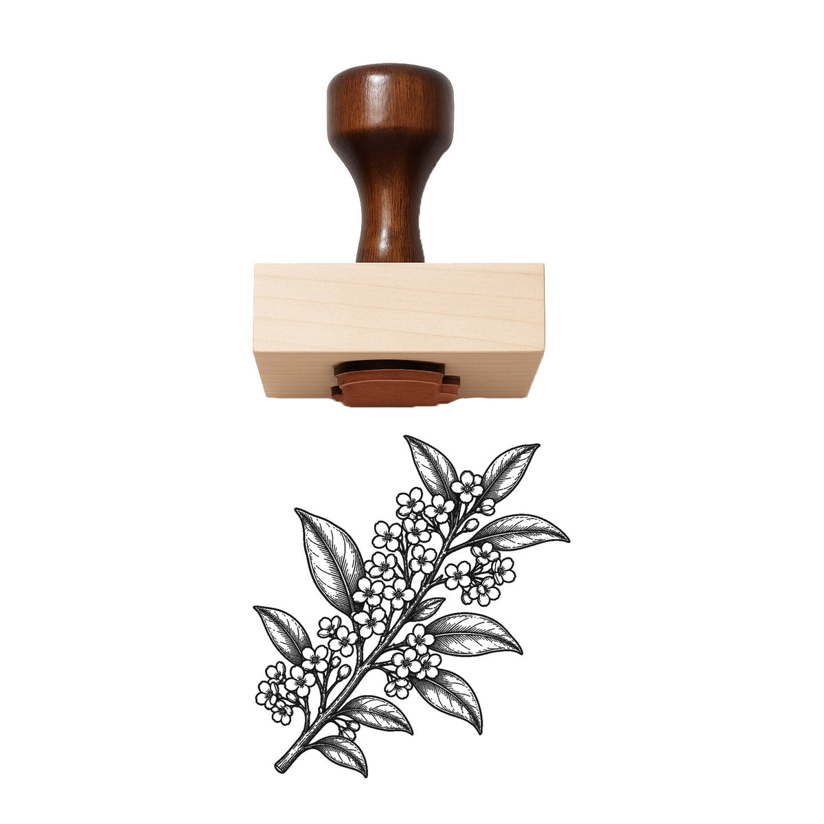 Tea Olive Blossom Branch Rubber Stamp