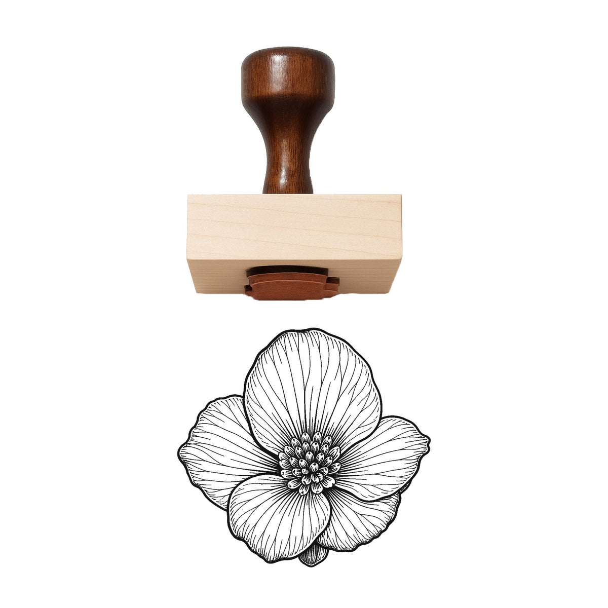 Begonia Bloom Head Rubber Stamp