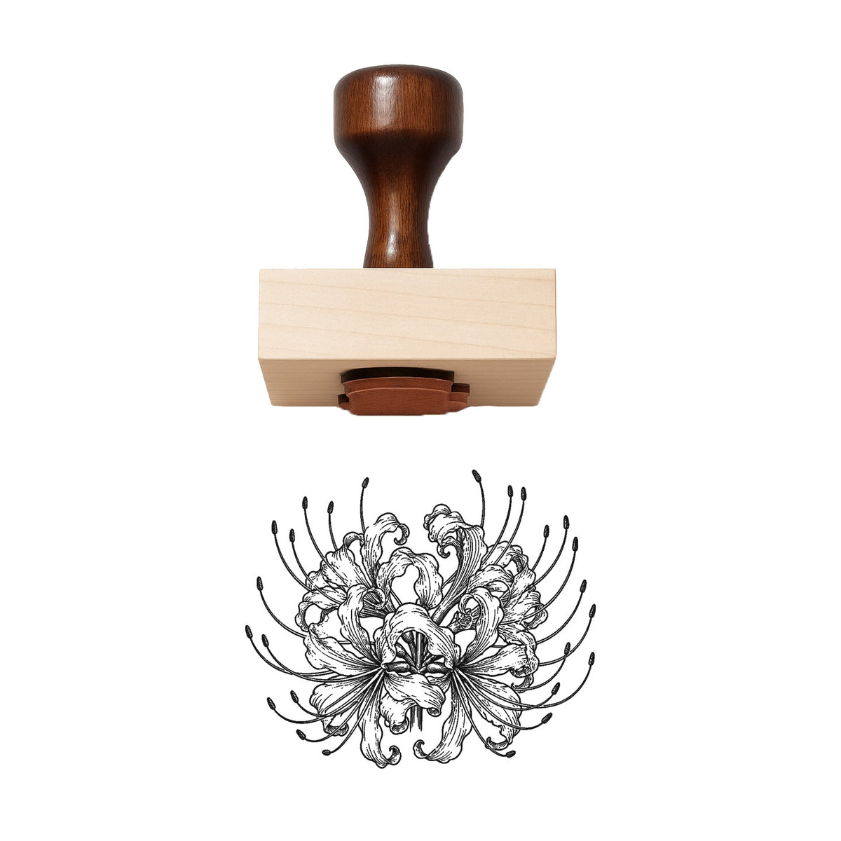 Spider Lily Bloom Head Rubber Stamp