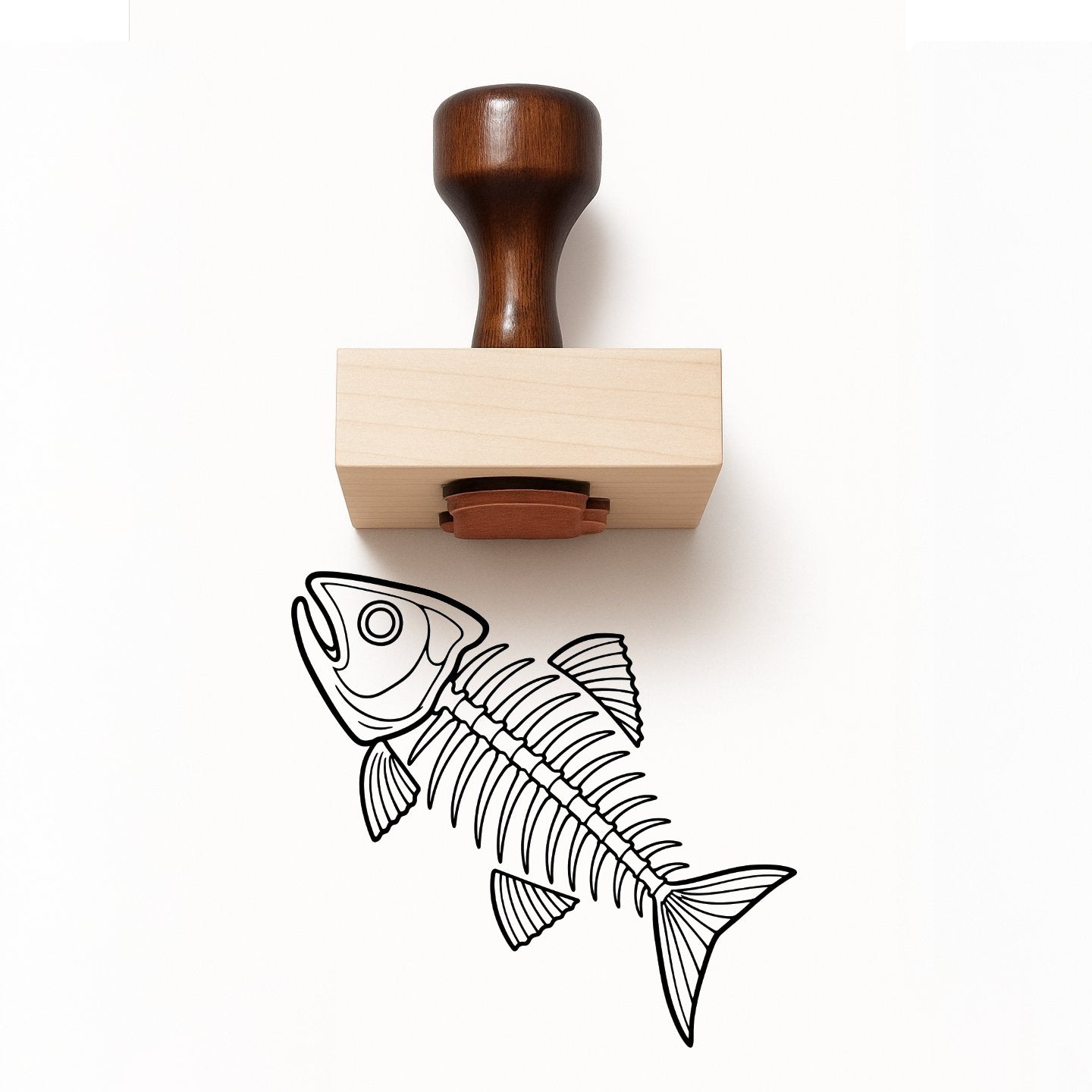 Fish Skeleton Rubber Stamp