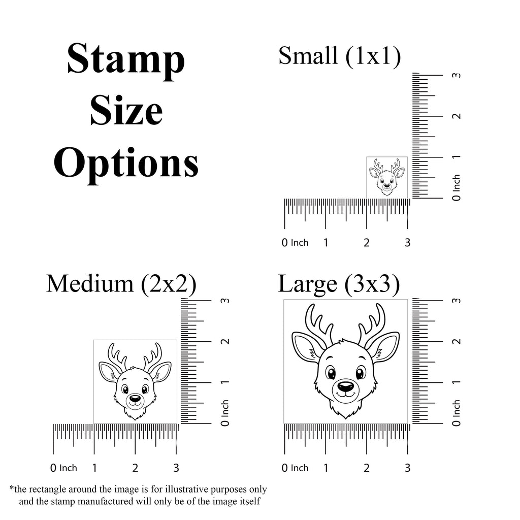 Cute White-tailed Deer Head Rubber Stamp