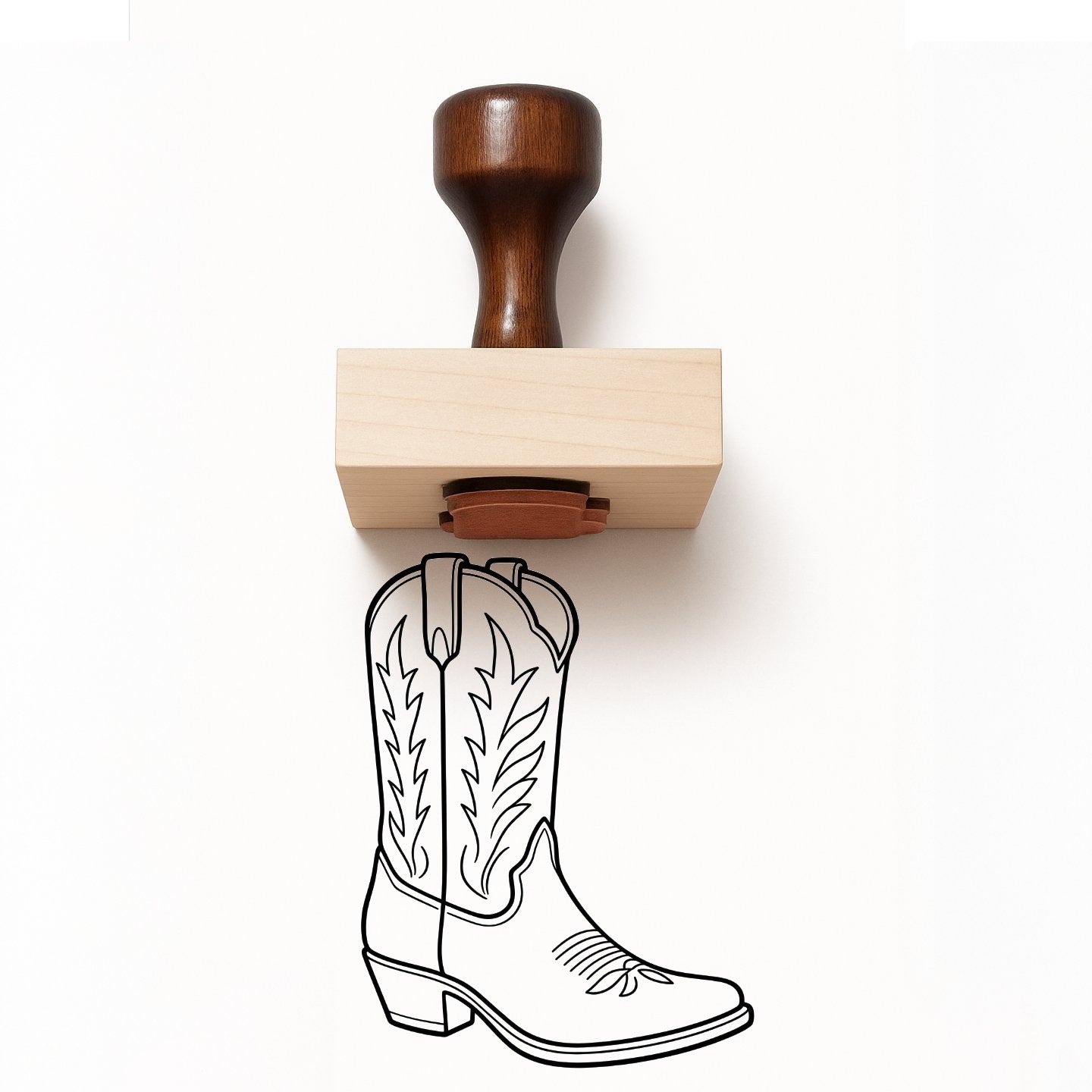 Cowboy Boot Rubber Stamp