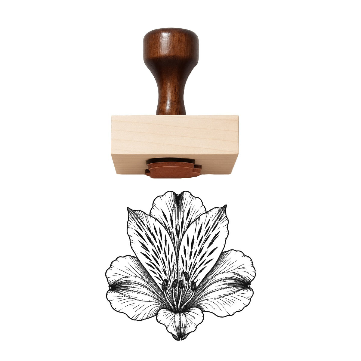 Alstroemeria Bloom Head Rubber Stamp