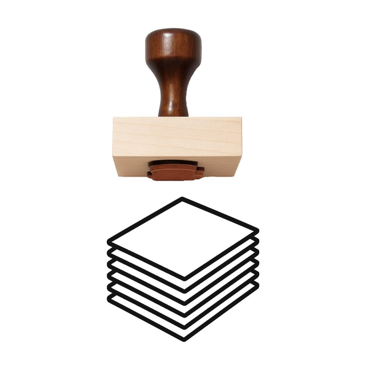 Stack Of Paper Rubber Stamp