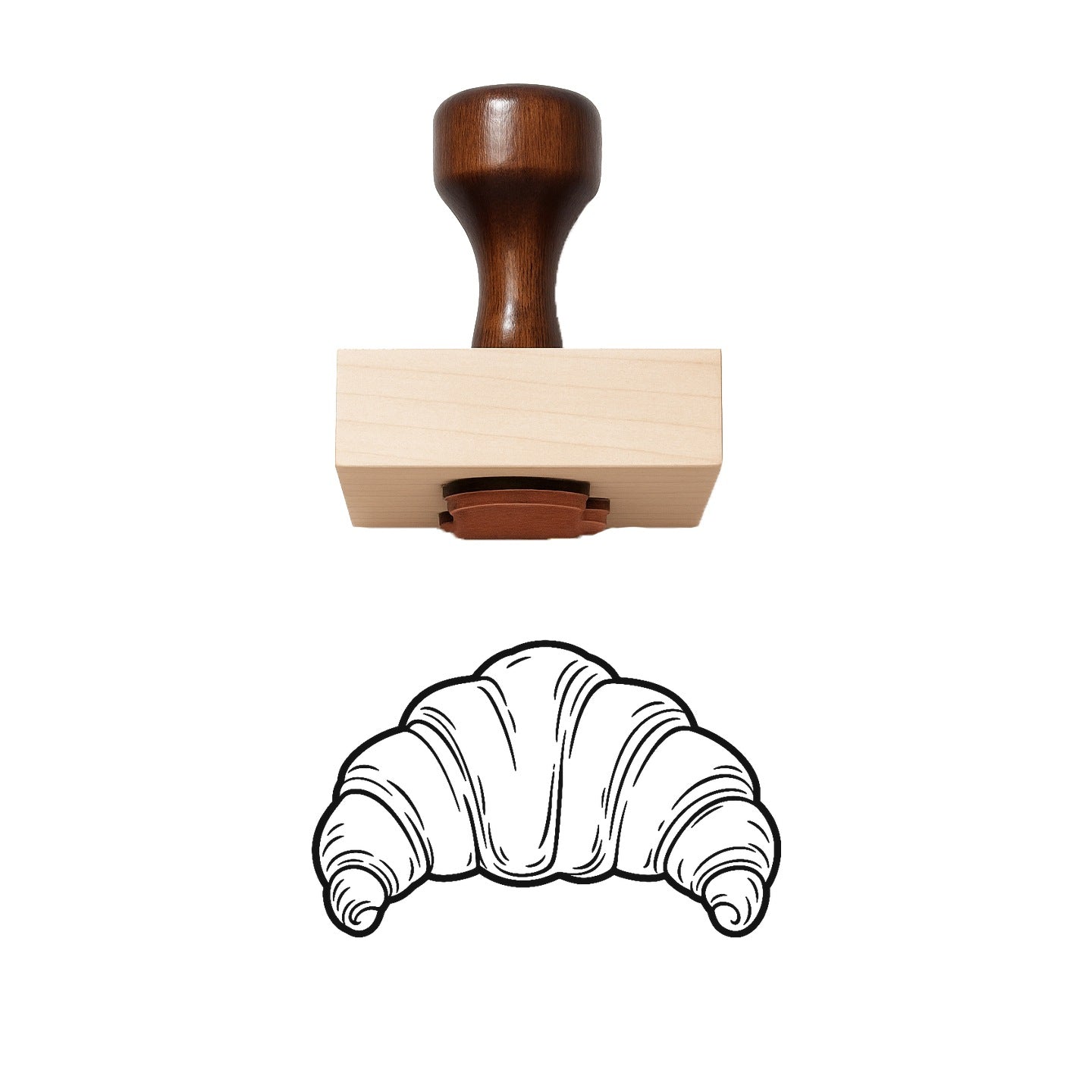 Croissant Rubber Stamp